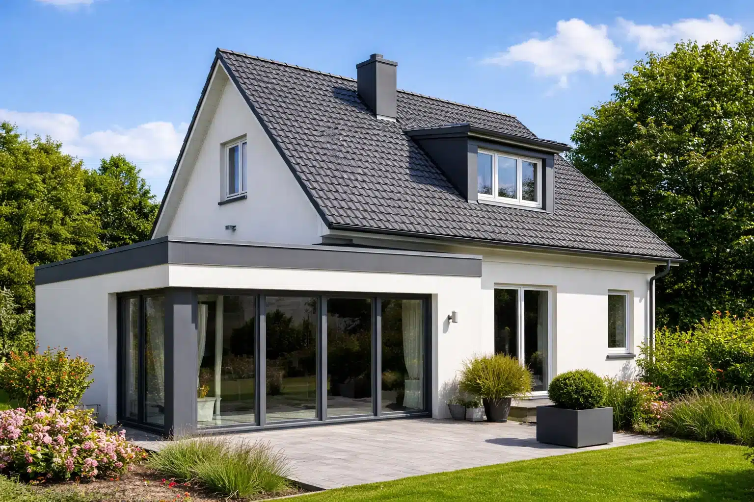 woning-combinatie-hellend-dak-plat-dak-modern woning combinatie hellend dak plat dak modern